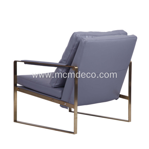 Modern Zara Stainless Steel Leather Lounge Chair